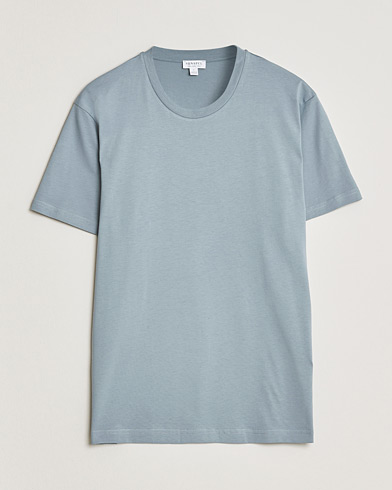 Sunspel Riviera Midweight T-Shirt Stone Blue – Blau