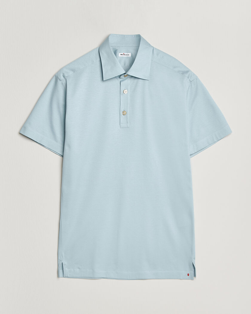 Kiton Short Sleeve Jersey Polo Sky Blue – Blau