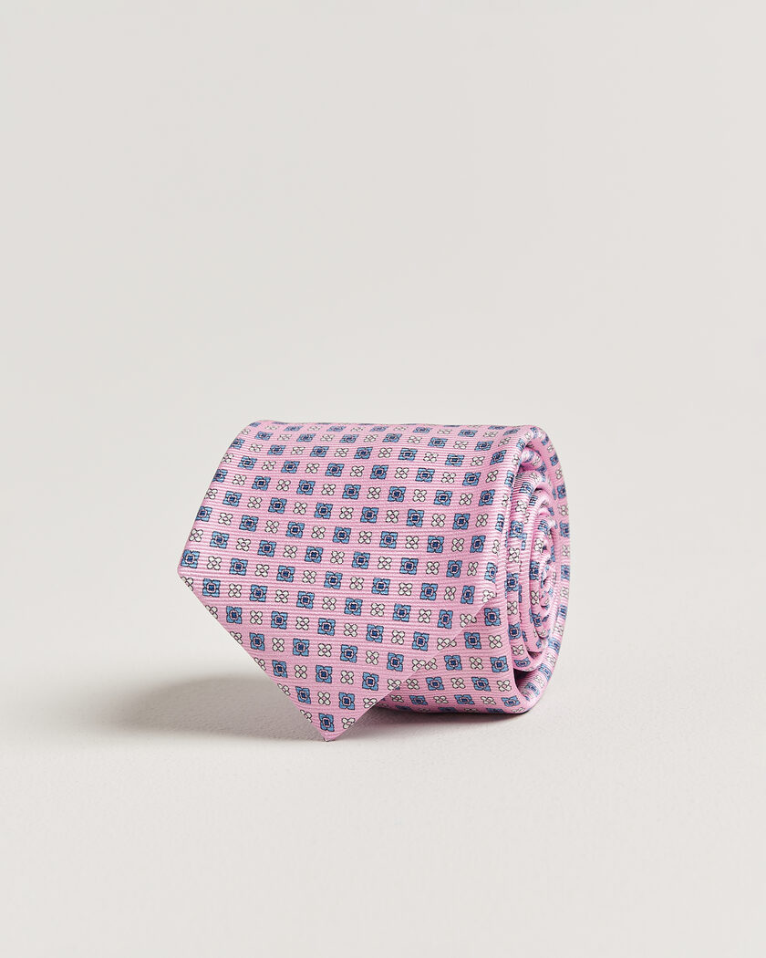 Kiton Printed Flower Silk Tie Pink – Rosa