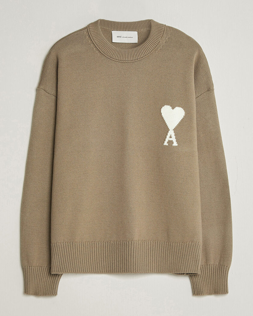 AMI Big Heart Wool Sweater Beige – Braun