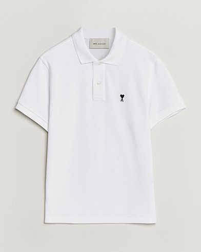 AMI Contrast Heart Logo Polo White – Weiß