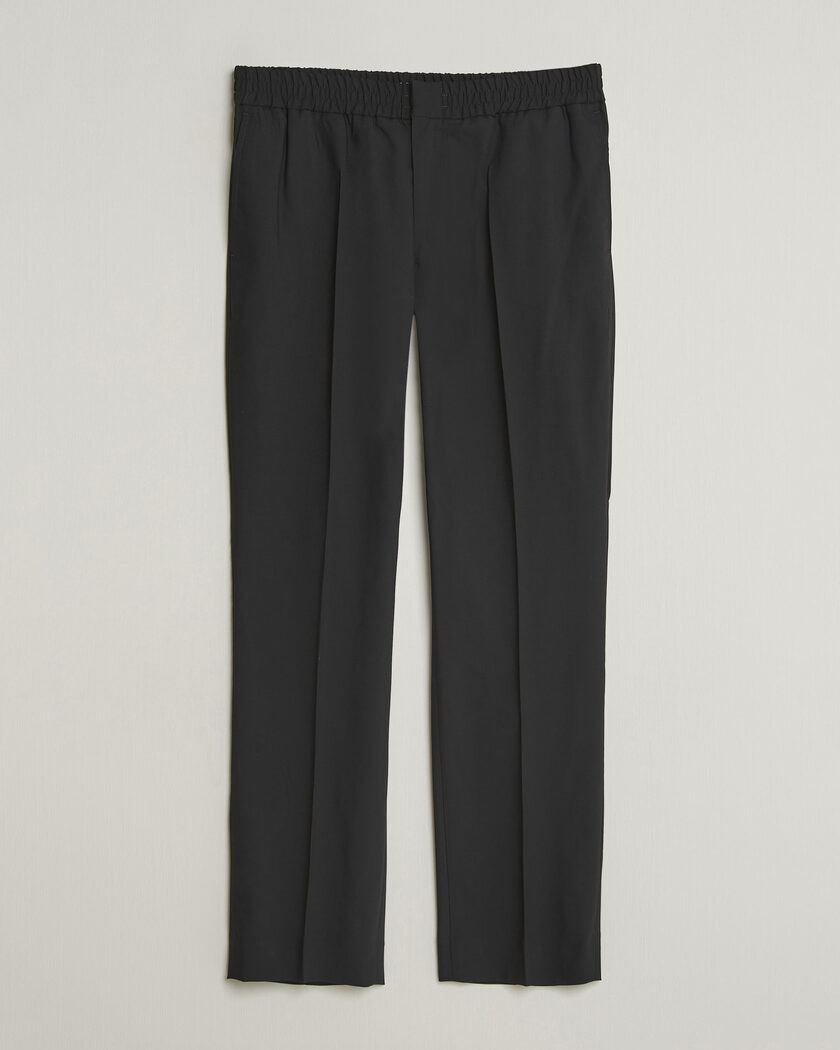AMI Wool Drawstring Trousers Black – Schwarz