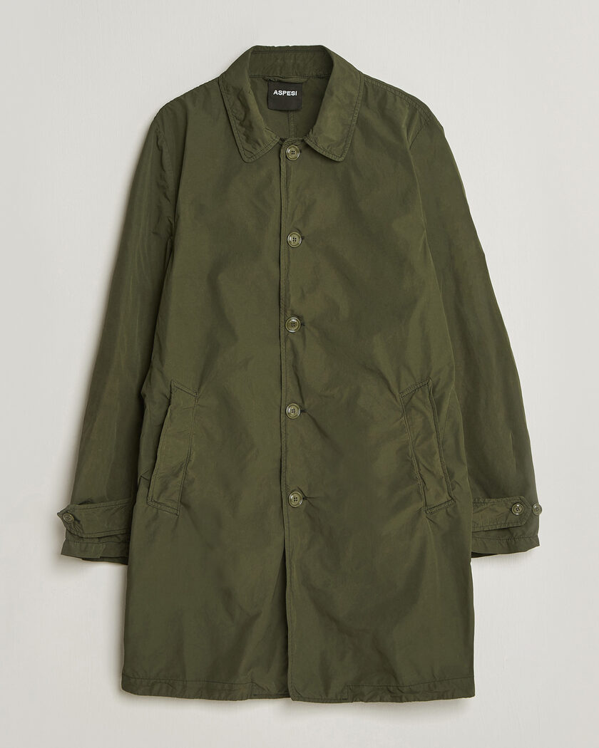 Aspesi Garment Dyed Lemon Coat Military – Grün
