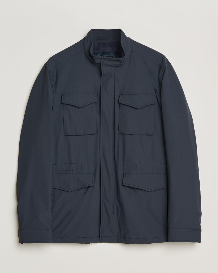 Herno Soft Nylon Field Jacket Navy – Blau