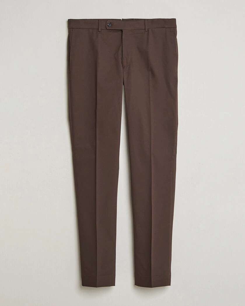 Incotex Regular Fit Flexgab Cotton Chinos Dark Brown – Braun