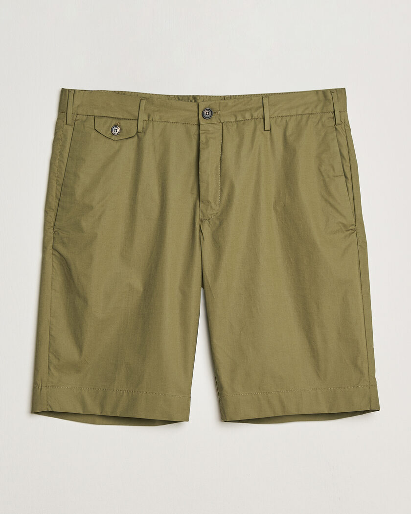 Incotex Cotton Poplin Shorts Olive – Grün