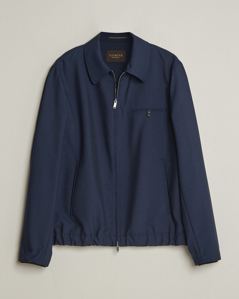 Incotex Primo Wool Shirt Jacket Navy – Blau