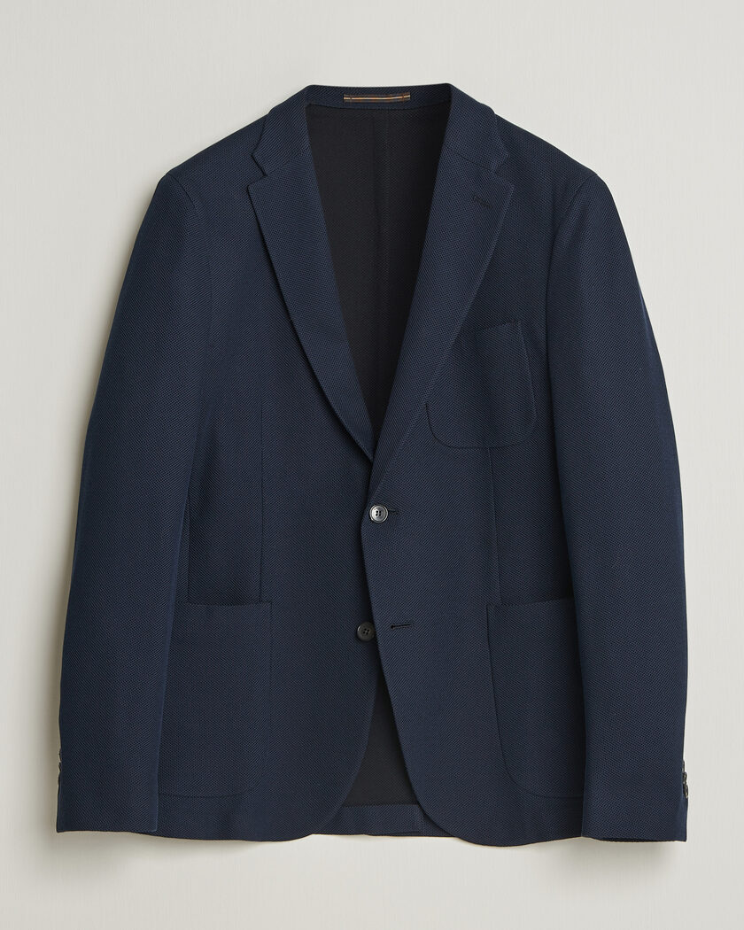 Incotex Unconstructed Jersey Blazer Navy – Blau