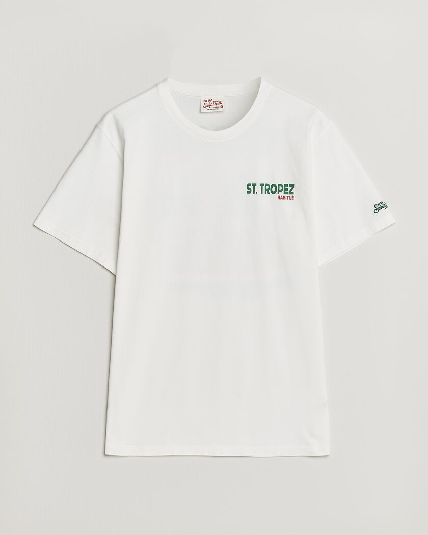 MC2 Saint Barth Back Printed Cotton T-Shirt St Tropez Sun – Weiß