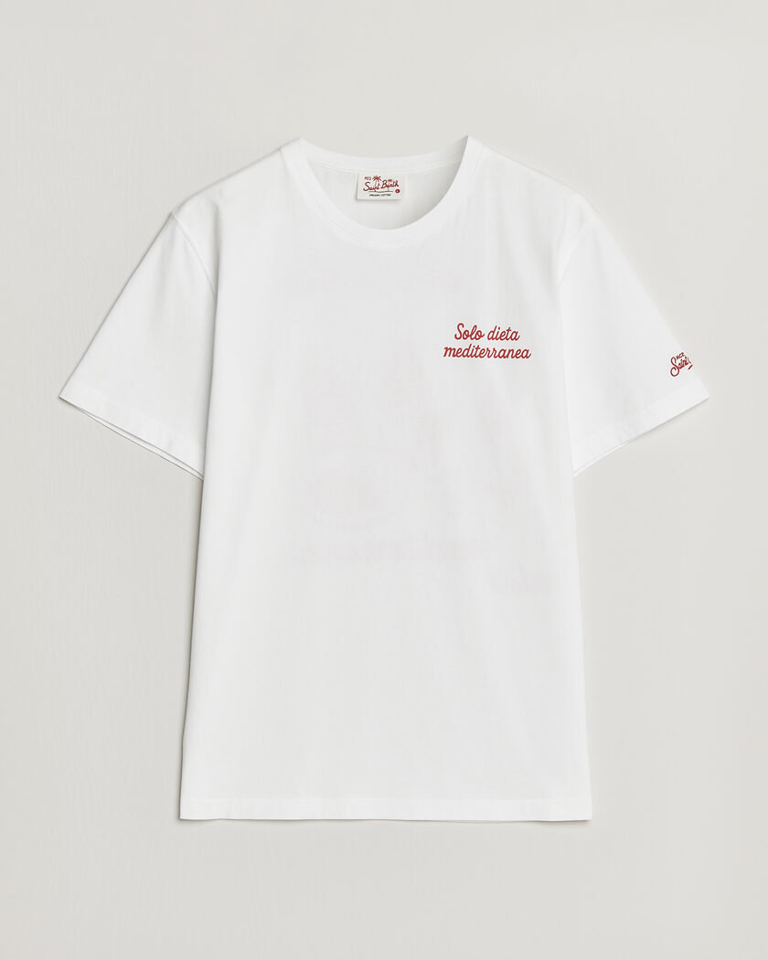 MC2 Saint Barth Back Printed Cotton T-Shirt Dieta Mediterranea – Weiß