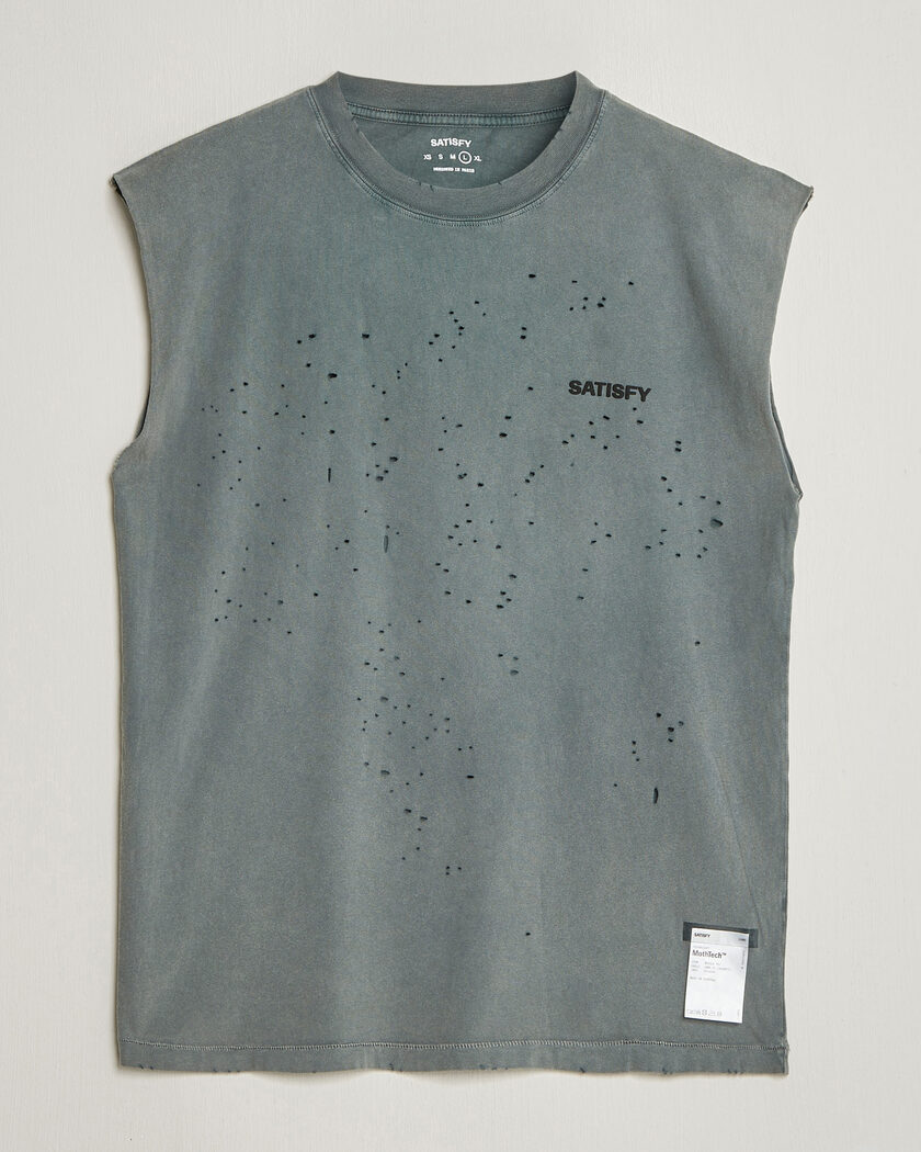 Satisfy MothTech Muscle Tee Faded Black – Schwarz