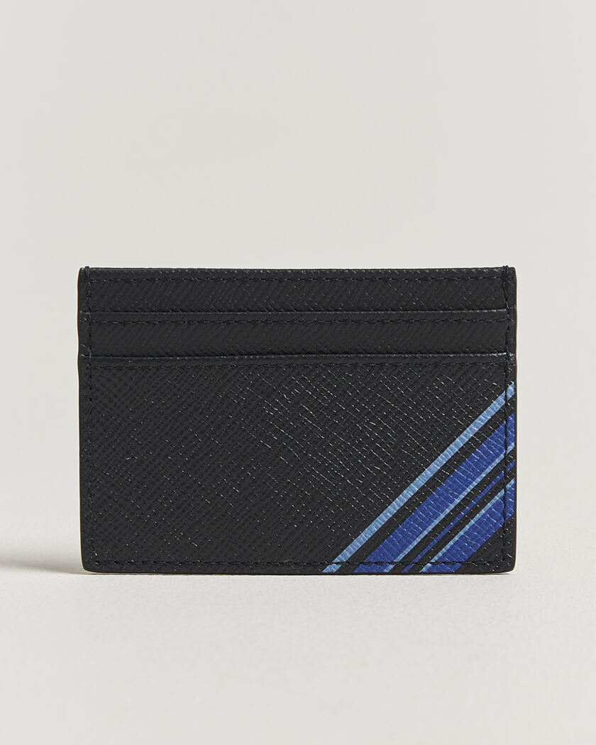 Smythson Panama Flat Cardholder Navy – Blau