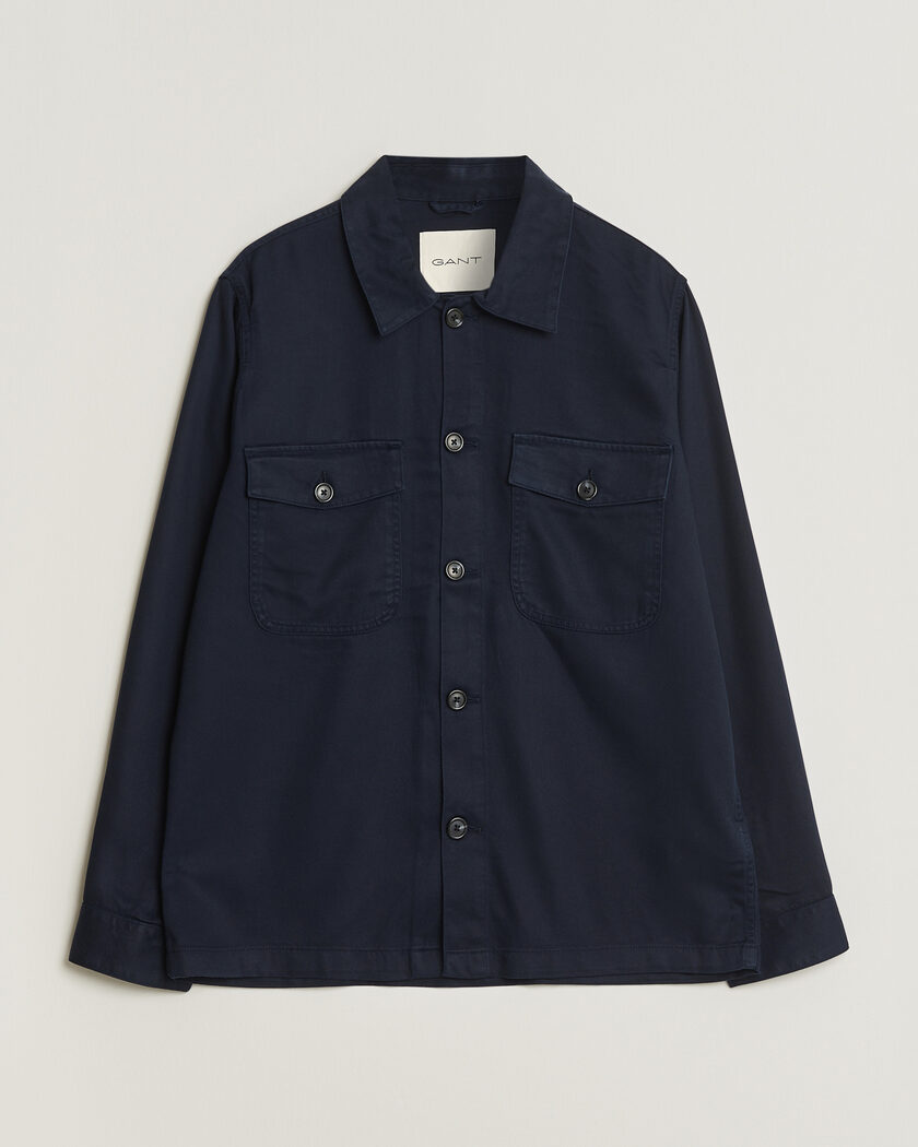 Gant Regular Fit Lyocell Overshirt Evening Blue – Blau