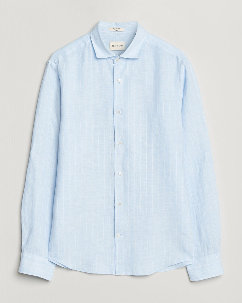 Gant Regular Fit Linen Striped Shirt Sky Blue – Blau