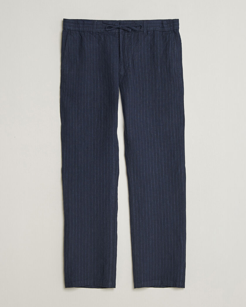Gant Regular Fit Stiped Linen Drawstring Pants Evening Blue – Blau