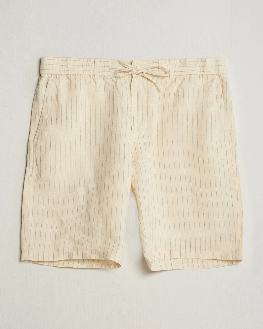 Gant Regular Fit Striped Linen Drawstring Shorts Faded Beige – Beige