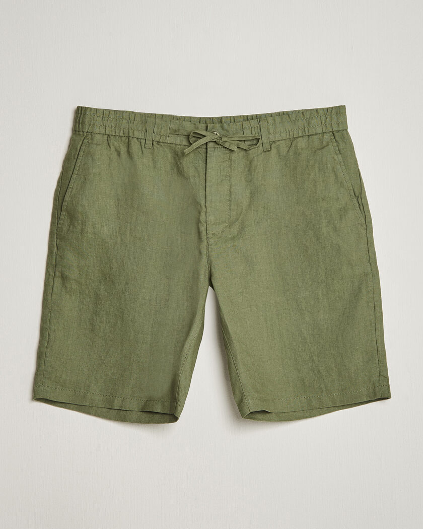 GANT Regular Fit Linen Drawstring Shorts Dry Herb Green – Grün