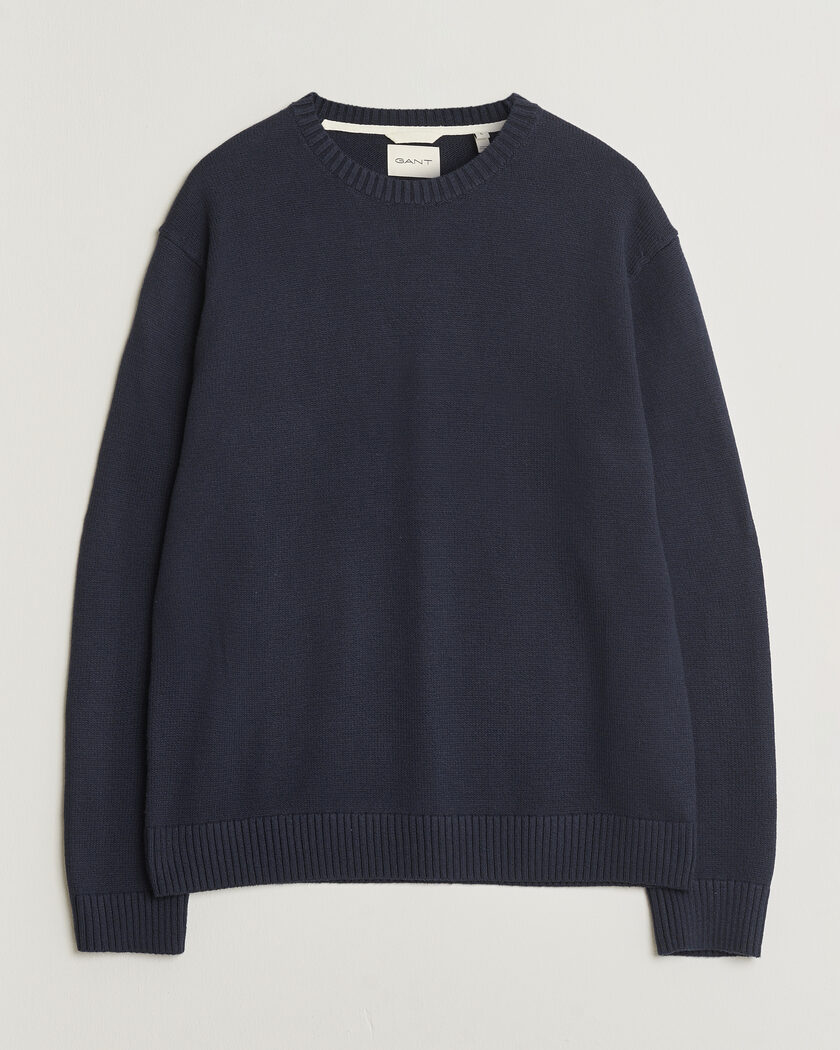 Gant Cotton/Cashmere Knitted Sweater Evening Blue – Blau