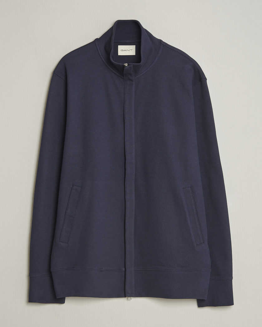 GANT Light Sacker Rib Full Zip Evening Blue – Blau