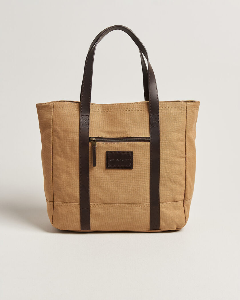 Gant Washed Canvas Tote Bag Warm Khaki – Beige
