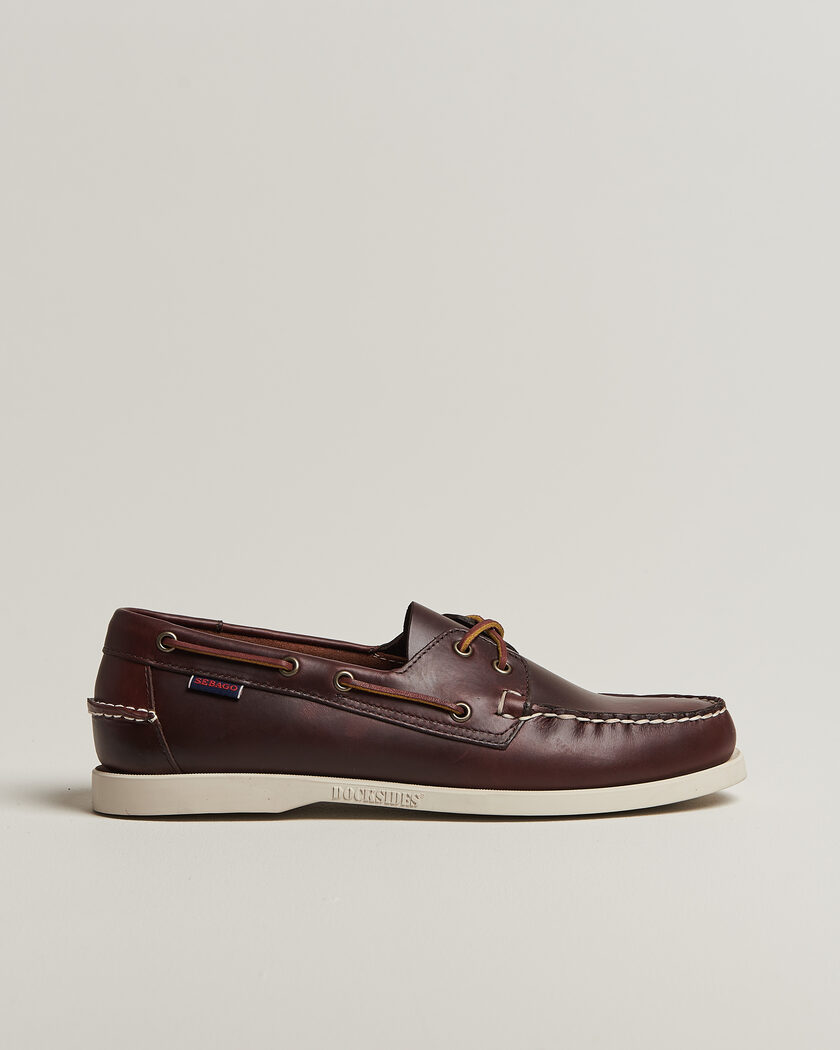 Sebago Docksides Portland Waxed Boat Shoe Dark Brown – Braun