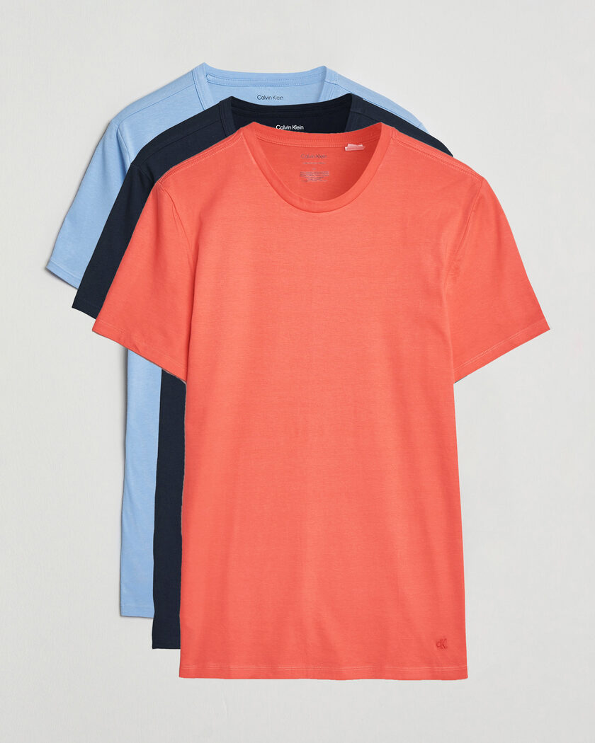 Calvin Klein 3-Pack Cotton Crew Neck T-Shirt Navy/Red/Blue – Mehrfarbig