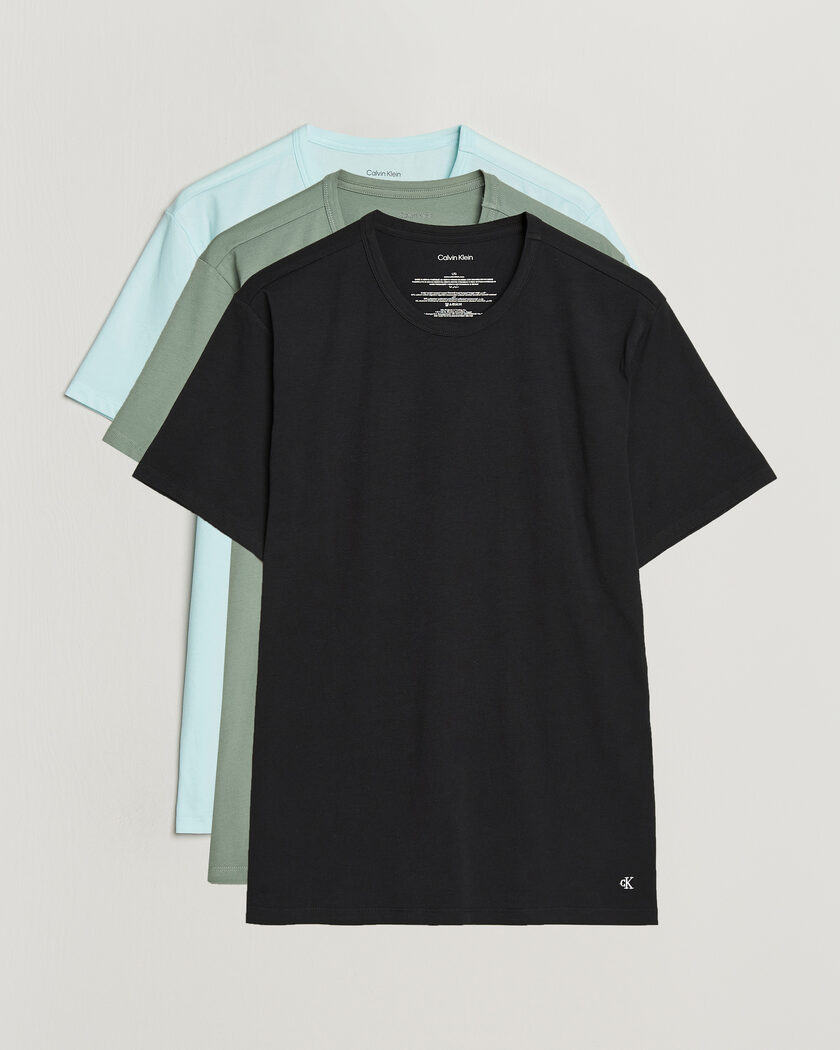 Calvin Klein 3-Pack Cotton Stretch Crew Neck T-Shirt Black/Grey/Green – Mehrfarbig