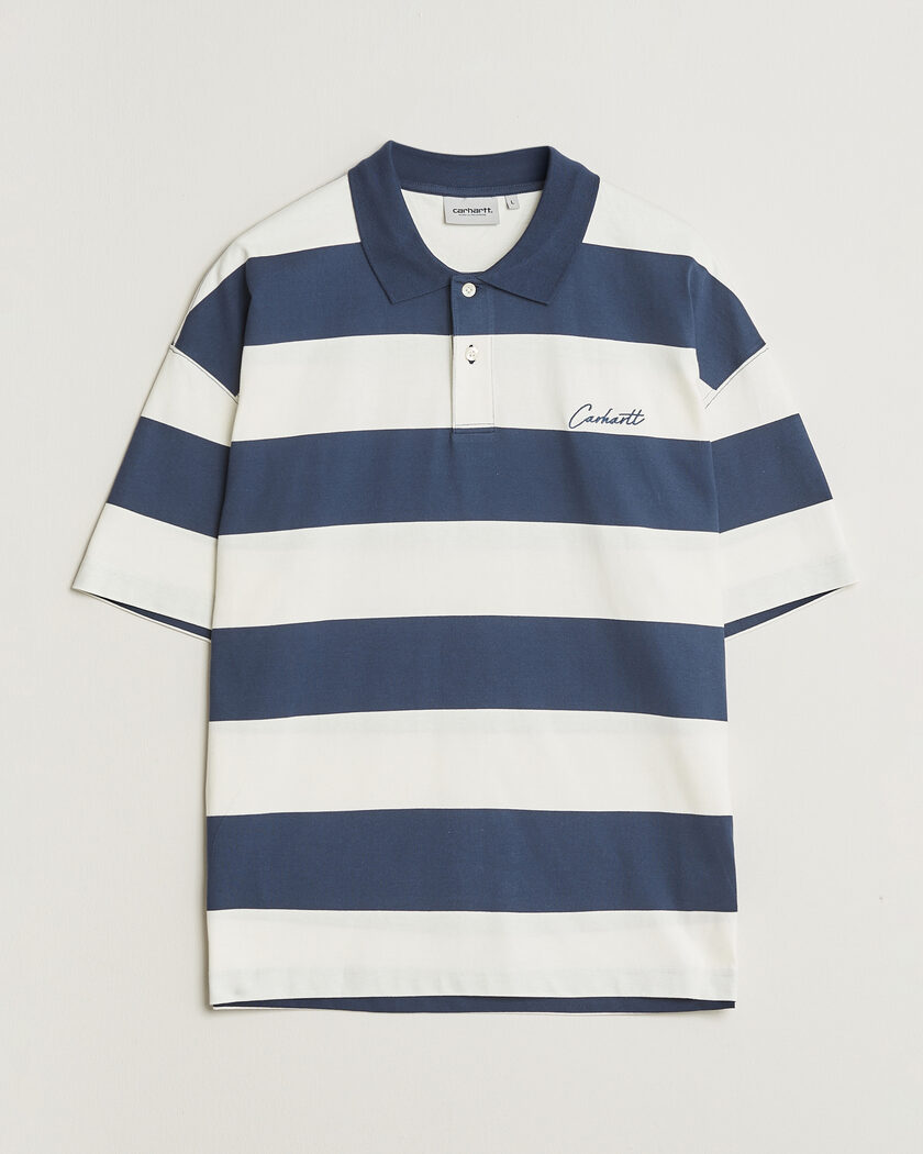 Carhartt WIP Delrey Polo Blue Stripe – Blau
