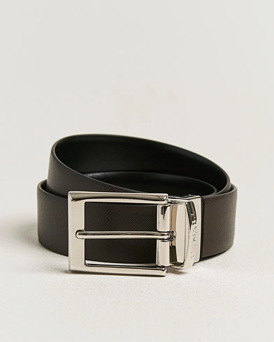Canali Reversible Saffiano Belt Black/Brown – Mehrfarbig