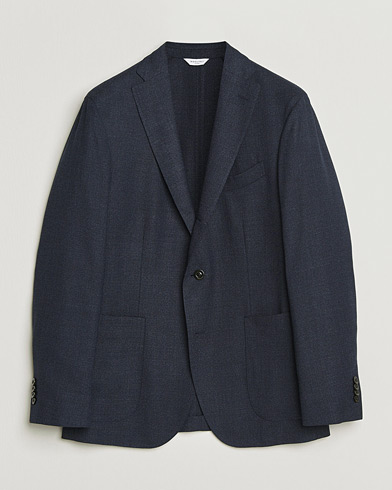 Boglioli K Jacket Wool Hopsack Blazer Dark Blue – Blau