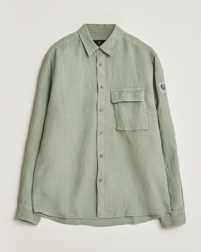 Belstaff Scale Linen Shirt Lichen – Grün