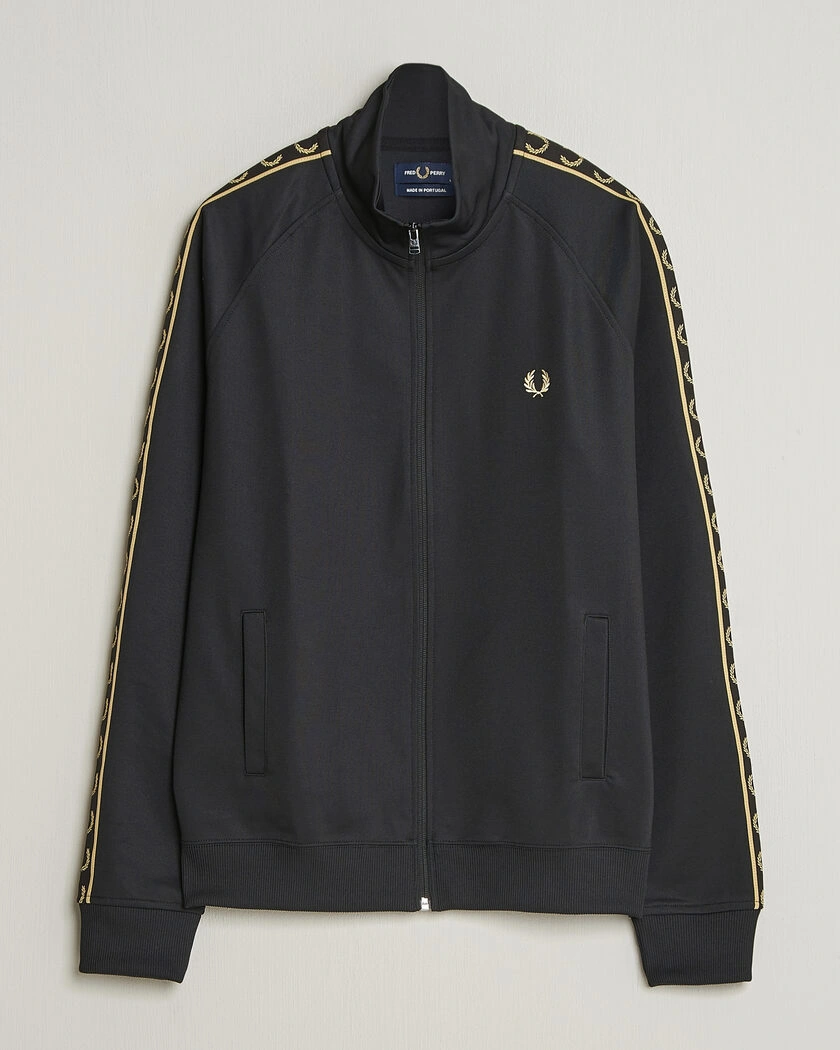 Fred Perry Taped Track Jacket Black – Schwarz