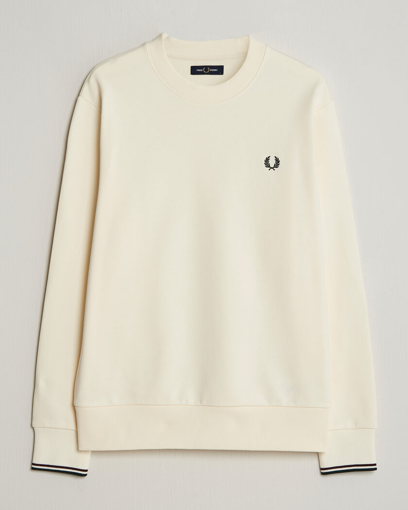 Fred Perry Crew Neck Sweatshirt Ecru – Weiß