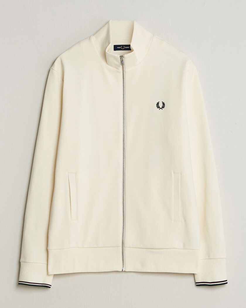 Fred Perry Full Zip Sweatshirt Ecru – Weiß
