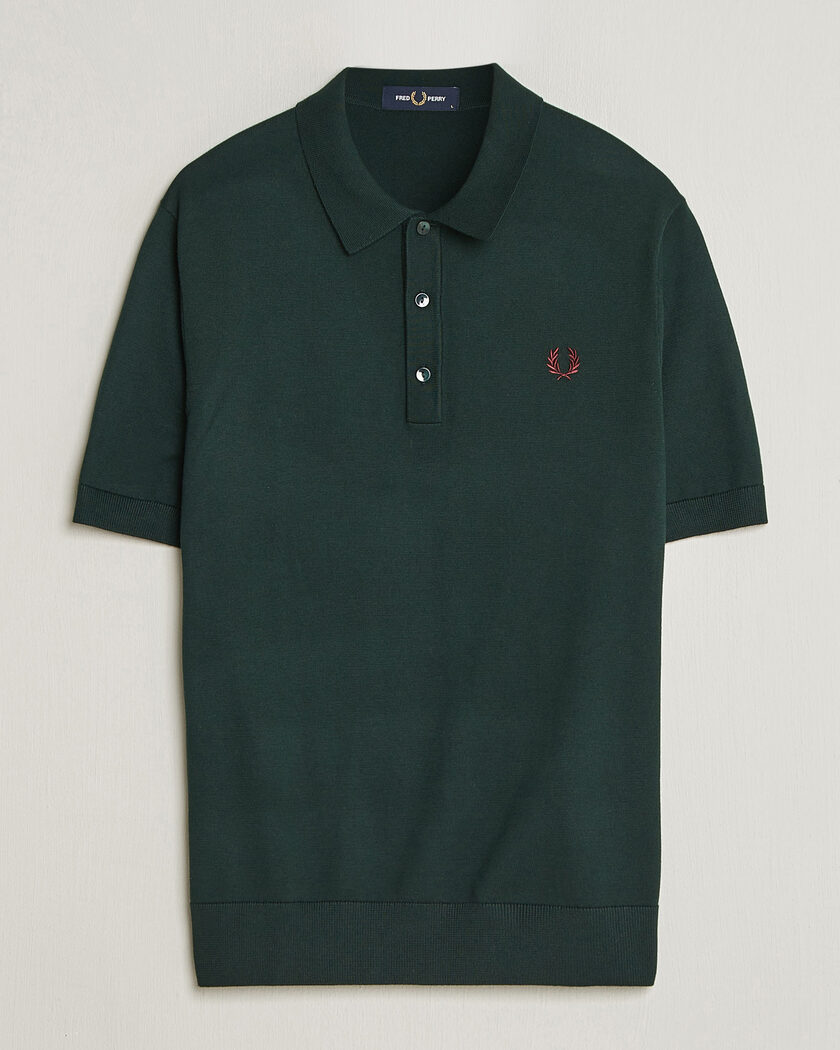 Fred Perry Cotton Knitted Polo Grassroots Green – Grün