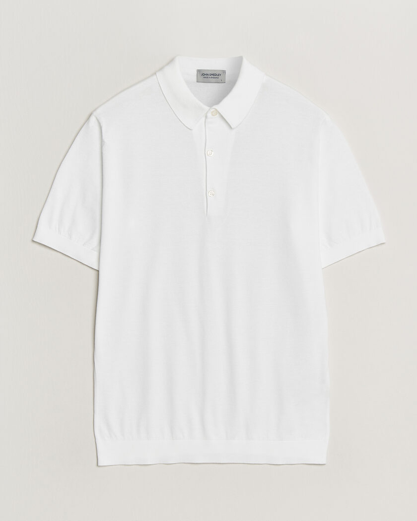 John Smedley Adrian Slim Fit Sea Island Cotton Polo White – Weiß