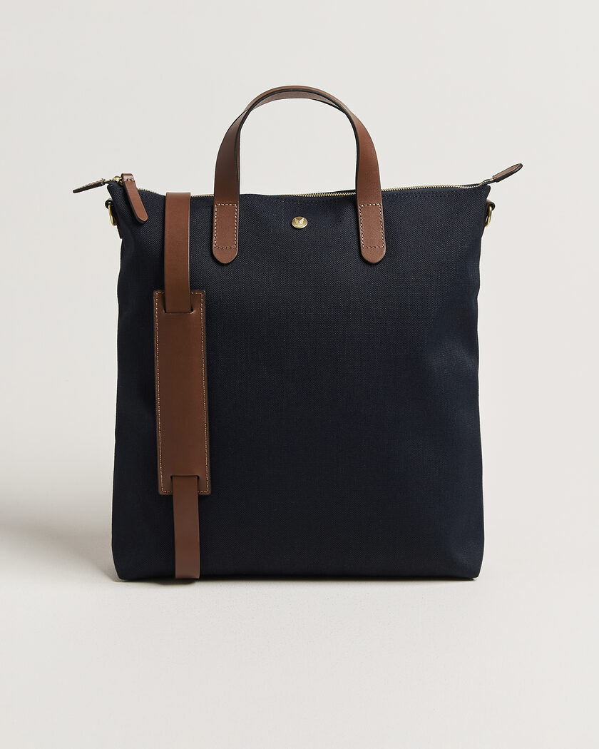 Mismo M/S Canvas Shopper Deep Sea Blue/Cuoio – Blau