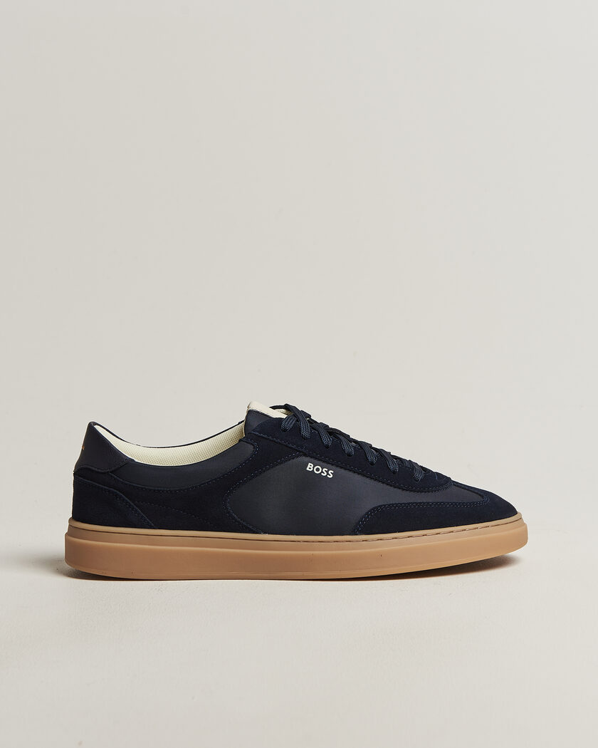 BOSS BLACK Kieran Suede/Nylon Sneaker Dark Blue – Blau