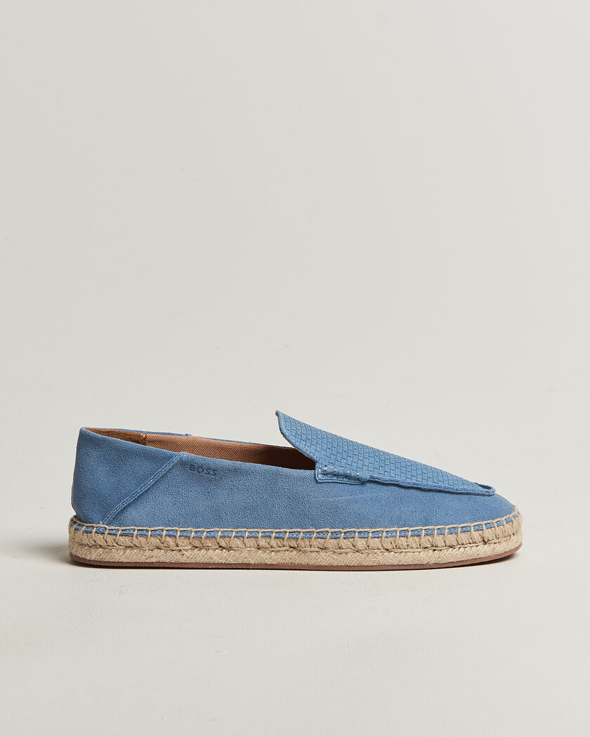 BOSS BLACK Madeira Suede Espadrilles Open Blue – Blau