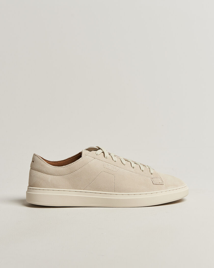 BOSS BLACK Kieran Suede Sneaker Open White – Weiß