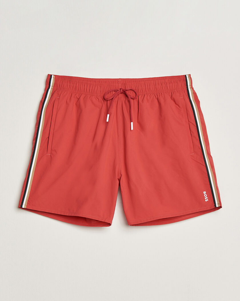 BOSS BLACK Iconic Swimshorts Dark Red – Rot