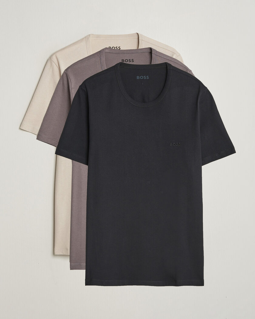 BOSS BLACK 3-Pack Crew Neck T-Shirt Grey/Beige/Black – Mehrfarbig