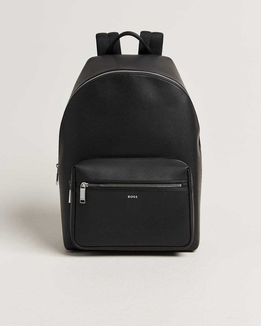 BOSS BLACK Daxter Leather Backpack Black – Schwarz