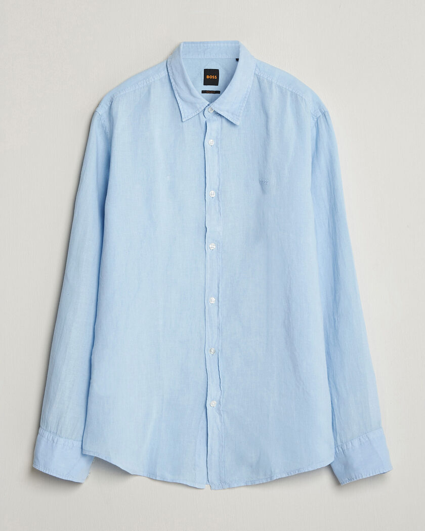 BOSS ORANGE Relegant Linen Shirt Light Blue – Blau
