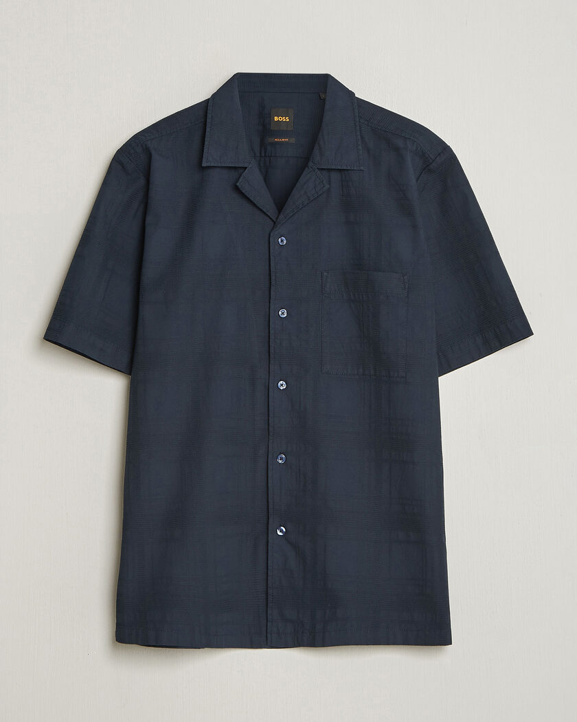 BOSS ORANGE Rayer Cotton Resort Shirt Dark Blue – Blau