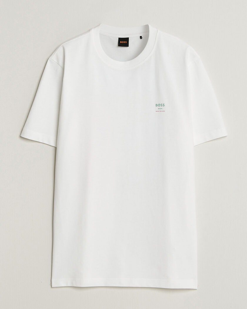 BOSS ORANGE Groove Printed Crew Neck T-Shirt White – Weiß
