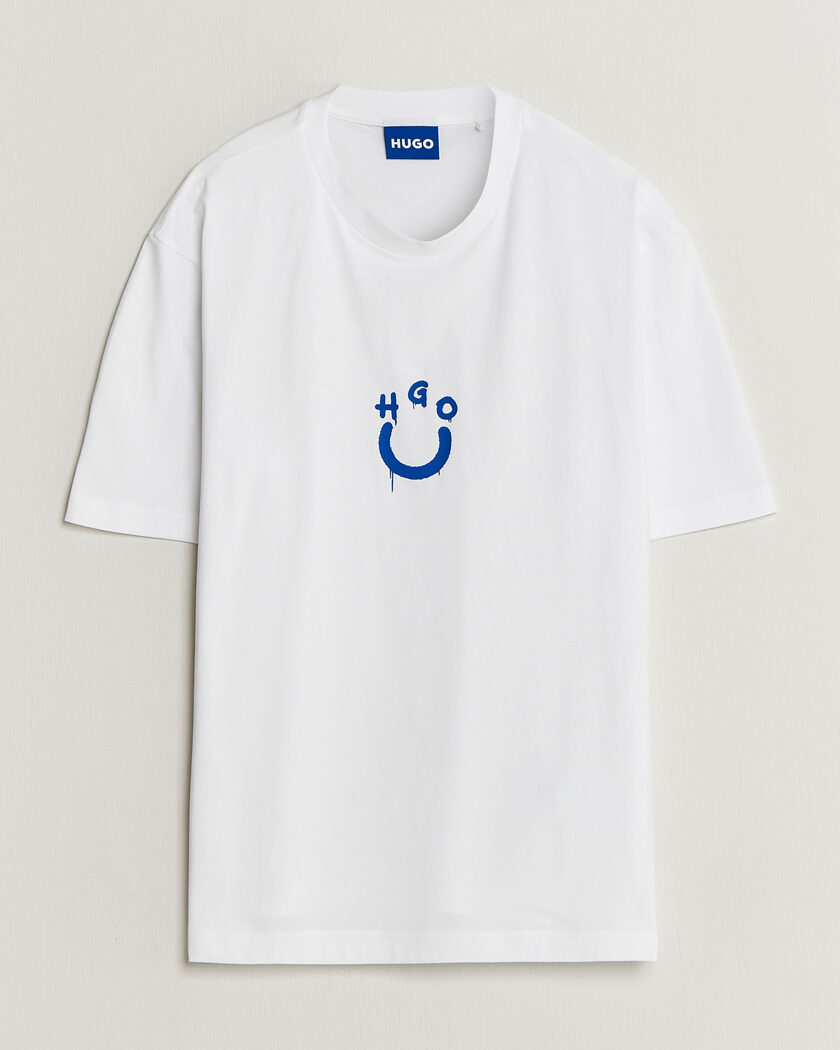 HUGO Norizom Printed Crew Neck T-Shirt White – Weiß