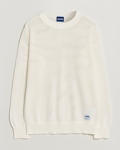 HUGO Sanjou Knitted Sweater Open White – Weiß