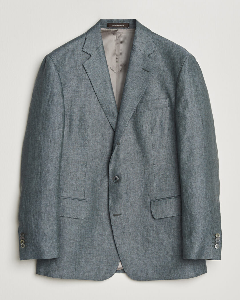Oscar Jacobson Robert Linen Blazer Olive – Grün