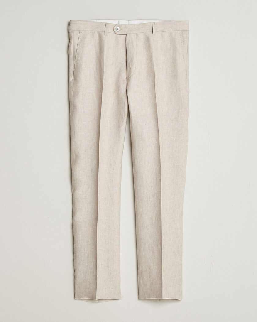 Oscar Jacobson Dandy Linen Trousers Off White – Weiß